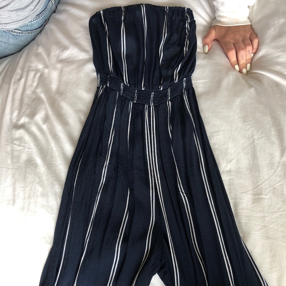 urban outfitters striped pantsuit xs